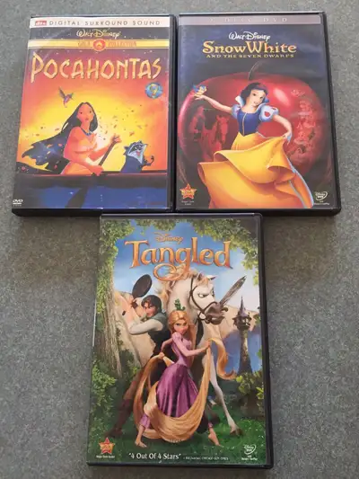 Disney DVDs EUC Pocahontas Snow White 7 Dwarfs Tangled, View more