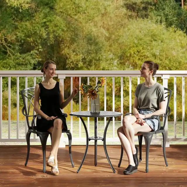 3 Pieces Patio Bistro Set, Cast Aluminum Outdoor Conversation  in Patio & Garden Furniture in Markham / York Region - Image 10