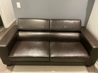 Faux leather brown sofa