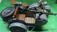 1/6 scale WWII German motorcycle with side car.