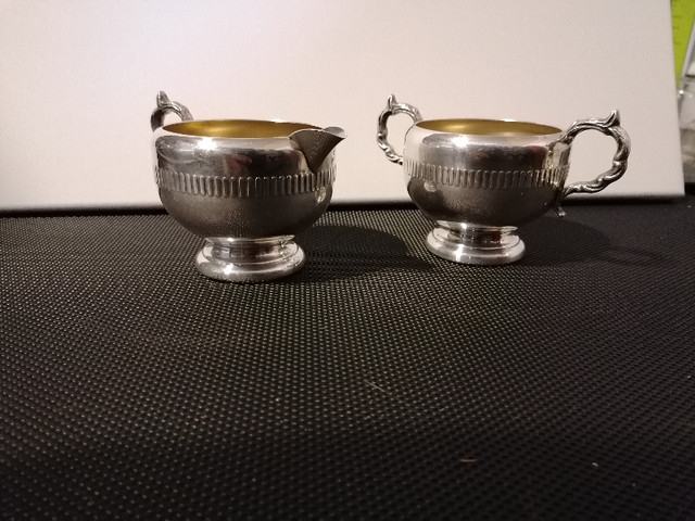 Vintage Silver Plate EP Copper Cream and Sugar Set in Arts & Collectibles in Fredericton - Image 2