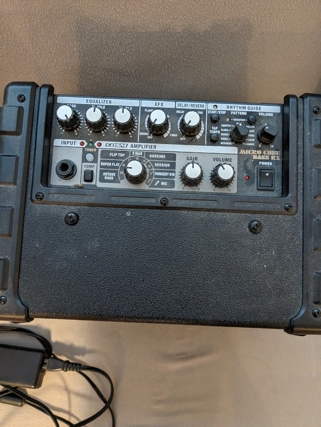 Fender squire bass guitar and Roland micro cube bass amp Guitars