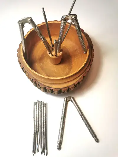 Hand Carved Wood Nut Cracker Bowl Vintage, View more