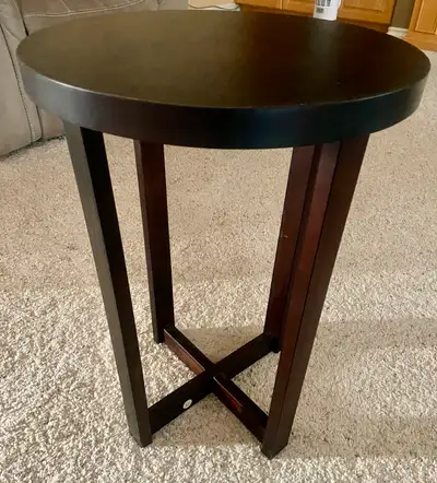 Wooden round table, 22.5 inches height and 16 inches wide