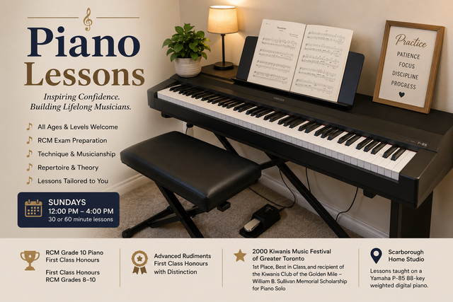 Private Piano Lessons in Scarborough | RCM Grade 10 | Sunday