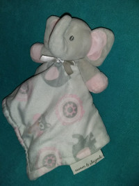 Blankets & Beyond Elephant Owl Security Blanket Lovey Toy