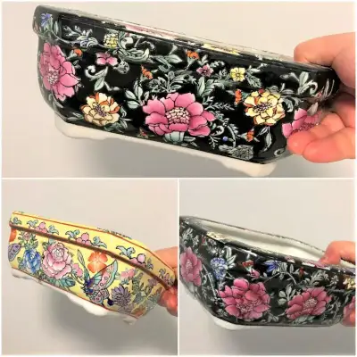 Chinese Ceramic Planter Pot Hand Painted Excellent condition, View more
