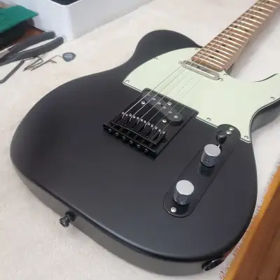 Warmoth Custom sculpted body in Satin Black. Dimarzio DP418BKU/DP417CU Area T Pickup Set with 4-way...