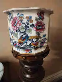 Antique pedestal & flower pot