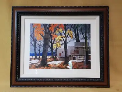 Cabane a sucre wood frame signed landscape forest art print Que, View more