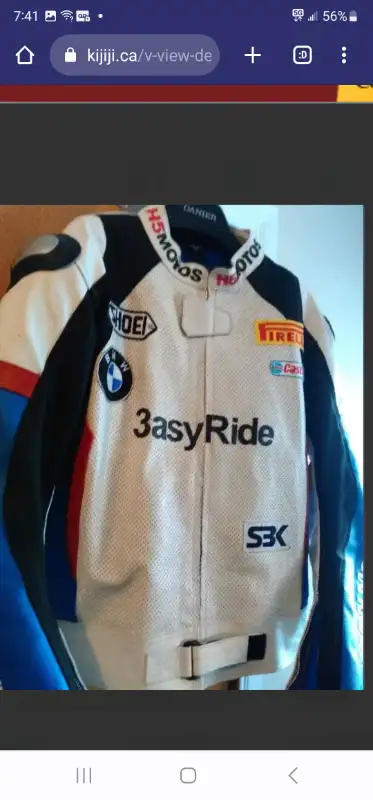 BMW RACE REPLICA MOTORCYCLE LEATHER JACKET SIZE LARGE in Other in Windsor Region - Image 4