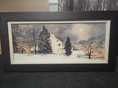 BEAUTIFL WINTER FARMHOUSE PAINTING, View more