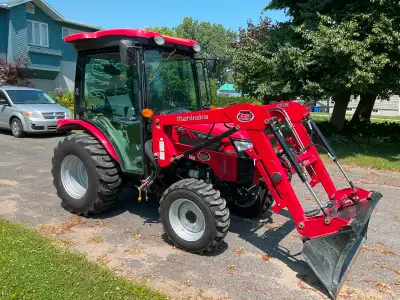 Tracteur cabine Mahindra 2638H hydrostatique chauffage et air climatisé moteur diesel 38 forces 4 cy...