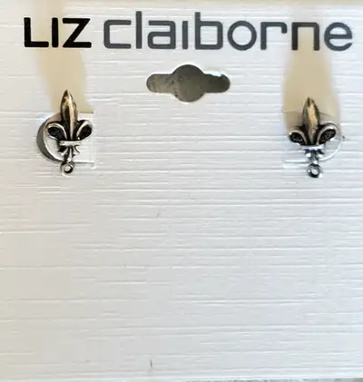 "LIZ CLAIBORNE" FLEUR DE LIS PIERCED EARRINGS, View more