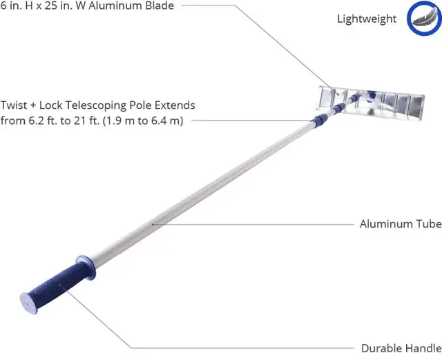 Snow Joe 21-ft Twist-N-Lock Telescoping Snow Shovel Roof Rake in Outdoor Tools & Storage in Burnaby/New Westminster - Image 7