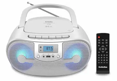 Listen to your favourite tunes with this new Portable Stereo CD Player Boombox featuring an FM Radio...