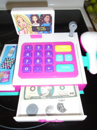 Barbie Cash Register $15. With play money