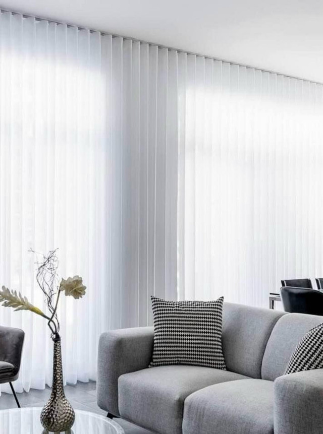 Riddeaux Lin blanc / Curtains White Linen Drapes dans Habillage de fenêtres  à Ville de Montréal