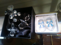Baby Set Blue Crystal Pacifiers Shoes Teddy Bear $15 for All