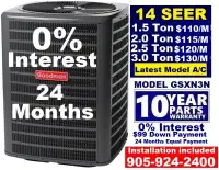 Goodman 14 SEER Air conditioner from $99/Down $110/M for 24Month