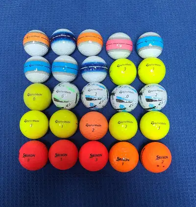 25 balles de golf couleur TaylorMade & Srixon, View more