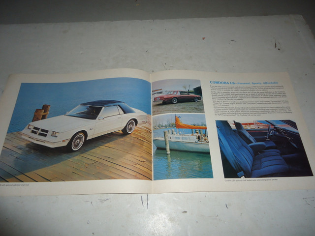 1982 CHRYSLER CORDOBA DEALER SALES BROCHURE. CAN MAIL in Arts & Collectibles in Belleville - Image 3