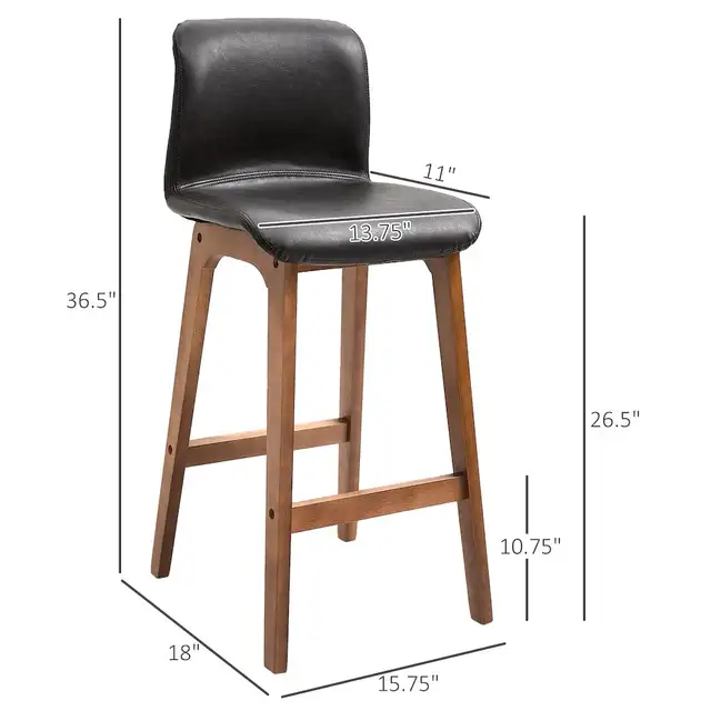 Modern Wood Bar Chairs Kitchen Cafe Stools Dining Barstool in Chairs & Recliners in Markham / York Region - Image 6