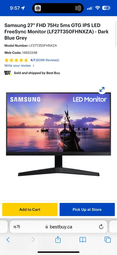 Samsung LED monitor 27 sr35