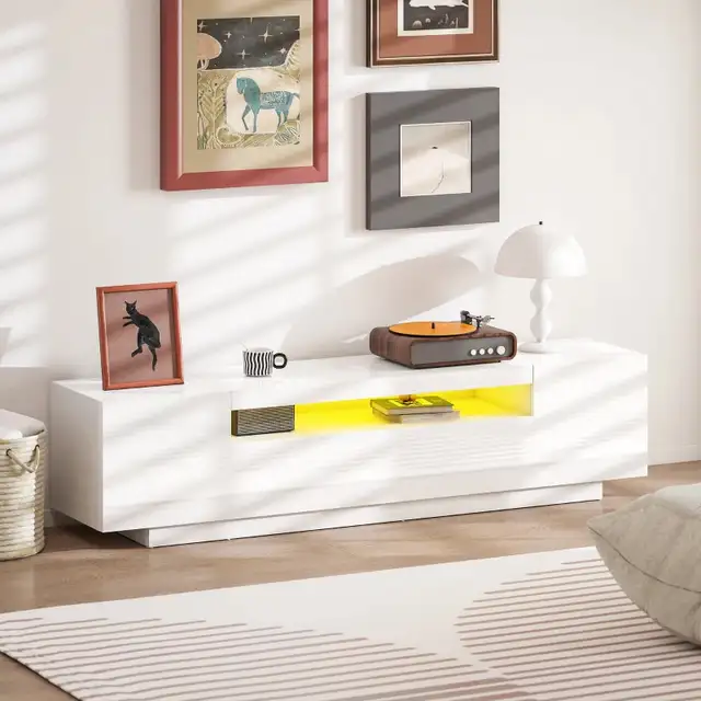 Entertainment Center with RGB LED Lights, TV Stand for 65-85 Inc in TV Tables & Entertainment Units in Markham / York Region - Image 10