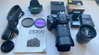 Great condition Nikon D5200 with lenses and extras