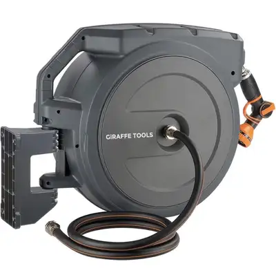 Giraffe Tools Hose Reel 5/8 inch x 90 ft PRO Metal Bracket, Gard, View more