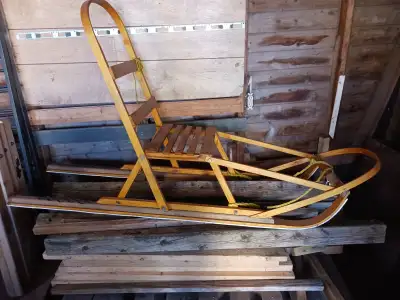 All Solid Wood NS Made Dog Sled / Kick Sled In Great Shape! Bought About 25+ Years Ago But Hasn't Be...