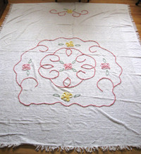 ANCIEN COUVRE-LIT ( CHENILLE ) VINTAGE BEDSPREAD COVER