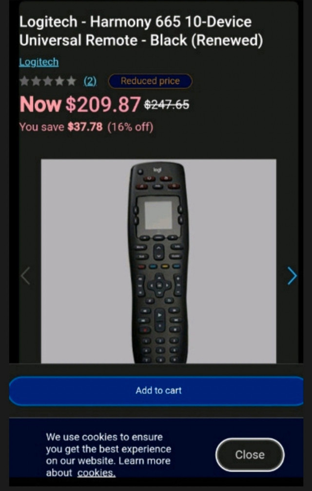 NEW  - Logitech - Harmony 665 10-Device Universal Remote in General Electronics in St. Catharines - Image 2