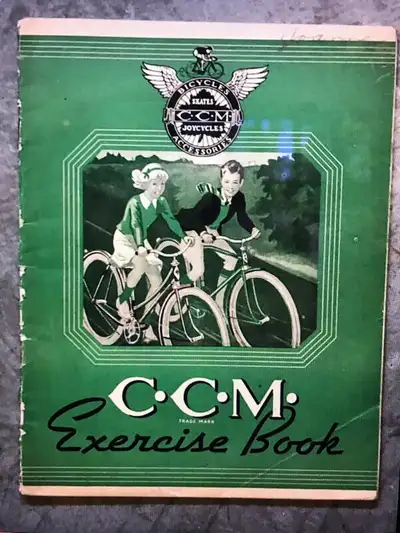 VINTAGE CCM JOYCYCLES BICYCLES SKATES (OLD LOGO) EXERCISE BOOK, View more