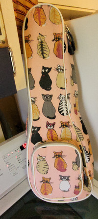 UKELELE Canvas Case, Kitty-cat Print