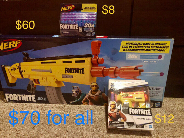 Nerf Fortnite ARL semi auto in box w/ extra ammo and micro shot. in Toys & Games in City of Toronto
