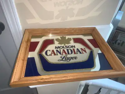 Vintage Molson Canadian Beer bar mirror mint, View more