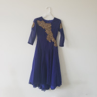 Girls' Fancy Royal Blue Maxi Dress
