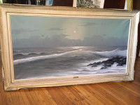 Vintage oil painting seascape signed by Schuller 