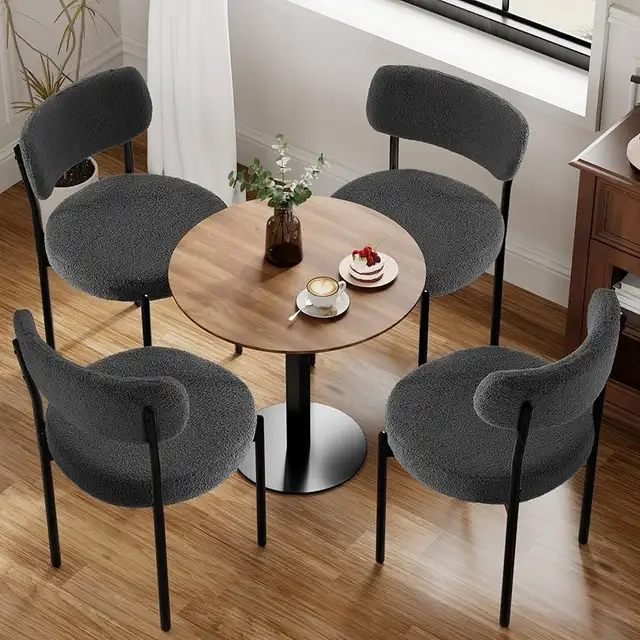 Upholstered Boucle Dining Room Chair Mid Century Modern Chair w in Chairs & Recliners in Markham / York Region - Image 3