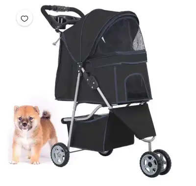 3 Wheels Pet Stroller Dog Cat Stroller Folding Carrier Waterproo, View more