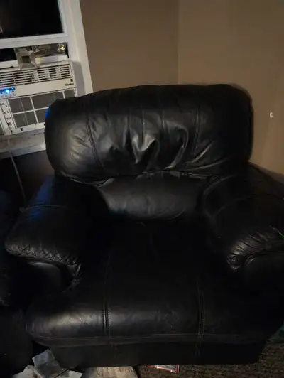 Black Leather Sofa set, View more