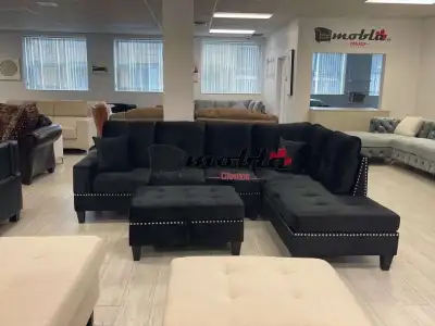 Christmas Sale Price New L-Reversible Sectional Sofa ottoman Set, View more