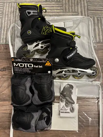 K2 Freedom 80 Inline Skates Size 9 Men + Pad Set, View more