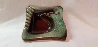 Beauceware 906 mcm large pottery ceramic ashtray 9” square spots, View more