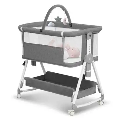 Baby Bassinet,3 in 1 Bedside Bassinet for Baby with Hanging Toys, Portable Foldable Bedside Sleeper...