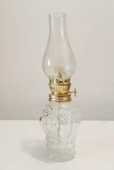 New Pressed Glass Oil Lamp, View more