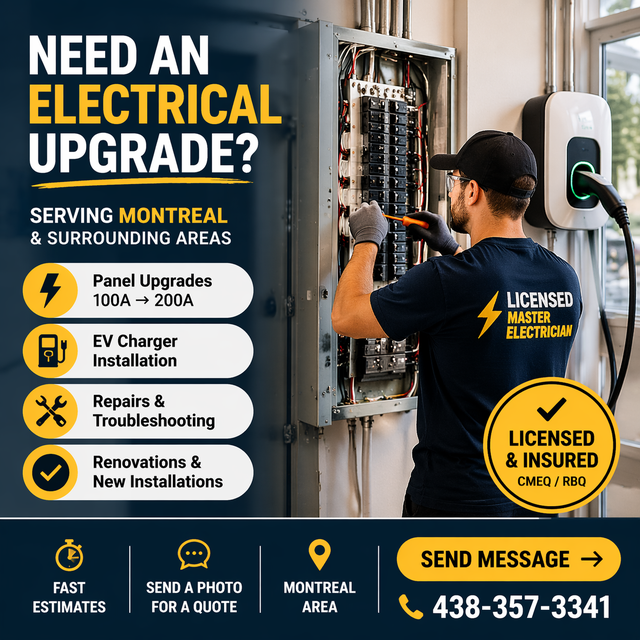 CERTIFIED ELECTRICIAN – MONTREAL AND LAVAL