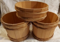 3 RUSTIC WOOD PLANTERS (NEW CONDITION)